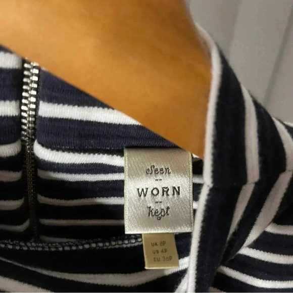 Anthropologie Seen Worn Kept Striped Dress - Size 4P - Picture 6 of 7